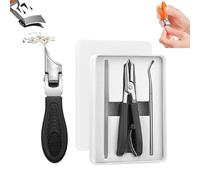 Eagle Beak Lot de 2 coupe-ongles pour ongles épais, design biseauté pour les personnes âgées et incarnées, multifonction avec grande ouverture et anti-éclaboussures