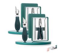 Eagle beak nail clippers, Eagle Beak Beveled Nail Clippers, Premium 3-Piece Beak Nail Clipper Set, Three Sets of Beak Beveled Nail, 25° Beveled Edge Nail for Thick Nails (Green#2)