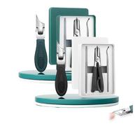 Eagle beak nail clippers, Eagle Beak Beveled Nail Clippers, Premium 3-Piece Beak Nail Clipper Set, Three Sets of Beak Beveled Nail, 25° Beveled Edge Nail for Thick Nails (Black+Green)