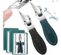 Eagle Beak Nail Clippers,Three Sets of Eagle Beak Beveled Nail Clippers,Ergonomic Long Handle Wide Jaw Opening Anti-Splash Slanted Nail Clipper for Thick Nails,Seniors,Ingrown (Green+Black)
