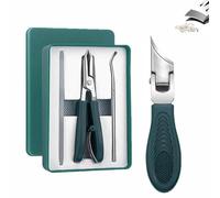 Eagle Beak Nail Clippers,Three Sets of Eagle Beak Beveled Nail Clippers,Oblique Ingrown Toenails Clipper,Wide Jaw Opening Anti-Splash Slanted Nail Clipper,for Thick Nails,Ingrown Care (Green)