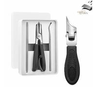 Eagle Beak Nail Clippers,Three Sets of Eagle Beak Beveled Nail Clippers,Oblique Ingrown Toenails Clipper,Wide Jaw Opening Anti-Splash Slanted Nail Clipper,for Thick Nails,Ingrown Care (Black)