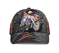 Eagle Biker American Pride Imprimé en 3D Homme Femme Strapback Cap Anti-UV Chapeaux Pare-Soleil Vintage Casquette Trucker Chapeau De Golf pour Hip Pop Sport Pêche