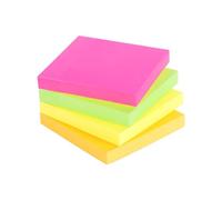 Eagle Bloc-notes autocollants, 7,6 x 7,6 cm, 4 couleurs fluo assorties, 4 blocs-notes adhésifs, pour bureau, école et la maison, 100 feuilles/bloc
