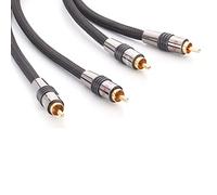 Eagle Cable by INAKUSTIK - 10040015 - Câble audio stéréo Deluxe - Son puissant et dynamique - Haute teneur en cuivre - 1,50 m en noir - Double blindage - Fiche entièrement en métal - Blindage tressé