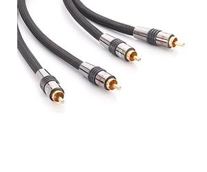 Eagle Cable by INAKUSTIK - 10040015 - Câble audio stéréo Deluxe - Son puissant et dynamique - Haute teneur en cuivre - 1,50 m en noir - Double blindage - Fiche entièrement en métal - Blindage tressé