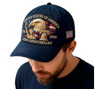 Eagle Casquette de baseball - America 250th Cap, chapeau patriotique brodé respirant, chapeaux de baseball rustiques, style rétro réglable pour vétérans, amateurs d'histoire, collectionneurs