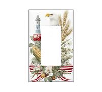 Eagle - Couvercle d'interrupteur à bascule simple - Phare rustique naturel - En plastique vert automne - Taille standard - Accents muraux pour maison, salon, chambre à coucher, salle de bain