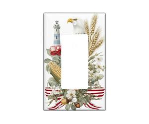 Eagle - Couvercle d'interrupteur à bascule simple - Phare rustique naturel - En plastique vert automne - Taille standard - Accents muraux pour maison, salon, chambre à coucher, salle de bain