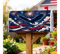 Eagle Couvertures magnétiques pour boîte aux lettres vintage patriotique et feux d'artifice étoiles 45,7 x 53,3 cm Bleu