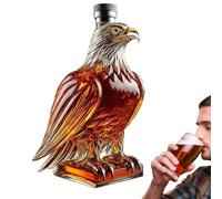Eagle Decanter - Piston à spiritueux unique, chope à oiseaux en verre | Sculpture créative d'animaux animaux, faucon en cristal, décoration de récipient, figurine de distributeur de vin faite à la