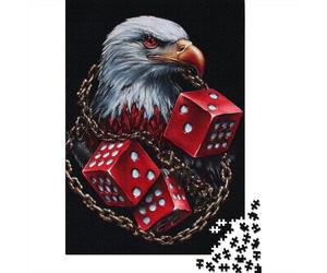 Eagle Dice Chain Art Print Puzzles 1000 Pieces Cadeau Unique Jeu Éducatif Défi Jouet À De Qualité Supérieure Peinture Art pour Adultes Enfants 70x50cm/1000pcs