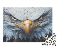 Eagle Face Closeup-Art Style Puzzle 1000 Pièces en Carton Épais Et Robuste,Puzzles De Casse-tête Le Roi aigledéfi De Jeu Éducatif pour Un Moment De Complicité,Cadeau d'anniversaire Parfait 70