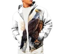 Eagle Forest Animal Wildlife 3D Imprimé Fermeture Éclair Sweat à Capuche Femmes Hommes Pullover Sweats à Capuche Veste