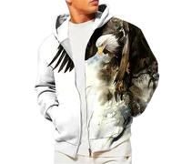 Eagle Forest Animal Wildlife 3D Imprimé Fermeture Éclair Sweat à Capuche Femmes Hommes Pullover Sweats à Capuche Veste