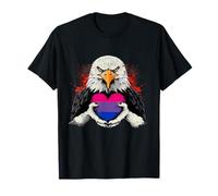 Eagle Heart LGBTQ Drapeau bisexuel Pride Bisexualité T-Shirt