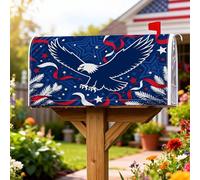 Eagle Housse de boîte aux lettres magnétique pour décoration de maison et de jardin Motif étoiles festives patriotiques et rayures Bleu 53,3 x 65,5 cm
