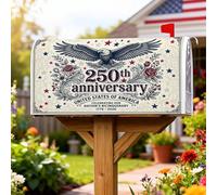 Eagle - Housses de boîte aux lettres magnétiques, vintage, patriotique, roses, étoiles, anniversaire, décoration de jardin, terrasse, 45,7 x 53,3 cm, rouge