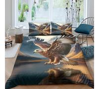 Eagle in Flight Linge de Lit Microfibre Hypoallergique 3 Pièces 3D Imprimée Léger Wild Nature Art Parure de Lit avec 2 x Taies d'oreiller Super Douce for Chambre de Adolescents Super King（260x220cm）