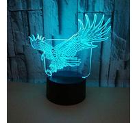 Eagle Lampe d'illusion 3D pour chambre à coucher, table de chevet LED petite lampe de table pour enfant, lampe de sommeil pour bébé, décoration de chambre d'enfant, cadeau de Noël, cadeau d'anniversaire Toucher + télécommande