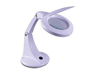 Eagle Loupe de Bureau à LED à Double Bras avec lentille de 10,2 cm, Couvercle de lentille Rabattable. Lampe loupe, Verre, Mains Libres, lentille en Verre