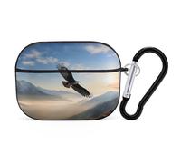 Eagle Mountains Organiseur pour écouteurs Airpods Pro résistant aux chocs avec mousqueton et clip anti-chute pour Airpods Pro 2ème génération, noir