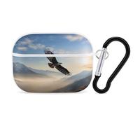 Eagle Mountains Organiseur pour écouteurs Airpods Pro résistant aux chocs avec mousqueton et clip anti-chute pour Airpods Pro 2ème génération, blanc