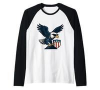 Eagle of Valor : Force américaine et Esprit de liberté Manche Raglan