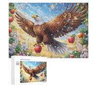 Eagle Over Lake avec des Fleurs colorées Puzzle 300 Pièces pour Adolescents 14+ Défi Puzzle Pensée Critique Cadeau pour Adolescents 300 PCS