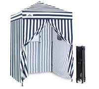 Eagle Peak Flex Auvent Pop-up Ultra Compact 1,5 x 1,5 m, abri Solaire, vestiaire, auvent Portable pour Piscine, séances Photo Tendance, ou Camping, Blanc/Bleu