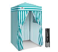 EAGLE PEAK Flex Ultra Compact 1,2x1,2 m Canopy Pop-up, Abri Solaire, Cabine d'essayage, Cabane de confidentialité Portable pour Piscine, séances Photo Tendance ou Camping, Blanc/Bleu Clair