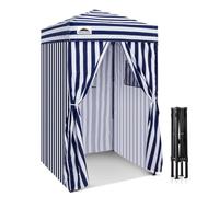 EAGLE PEAK Flex Ultra Compact 1,2x1,2 m Canopy Pop-up, Abri Solaire, Cabine d'essayage, Cabane de confidentialité Portable pour Piscine, séances Photo Tendance ou Camping, Bleu/Blanc