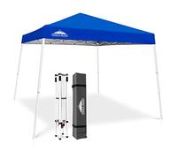 EAGLE PEAK Pop-up tonnelle de Jardin Pliable 3m x 3m, Tente Pliante Pieds inclinés réglables Gazebo auvent pour Camping Plage Festival (Bleu)