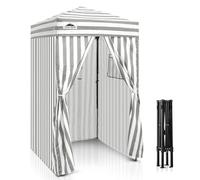 Eagle Peak Pop-up Cabine d’essayage extérieur 1.2m x 1.2m, vestiaire Portable de Plage Piscine Jardin avec fenêtre (Blanc/Gris)