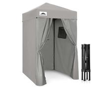 Eagle Peak Pop-up Cabine d’essayage extérieur 1.2m x 1.2m, vestiaire Portable de Plage Piscine Jardin avec fenêtre (Gris)