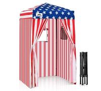 Eagle Peak Pop-up Cabine d’essayage extérieur 1.2m x 1.2m, vestiaire Portable de Plage Piscine Jardin avec fenêtre (Drapeau Américain)