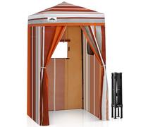 Eagle Peak Pop-up Cabine d’essayage extérieur 1.2m x 1.2m, vestiaire Portable de Plage Piscine Jardin avec fenêtre (Bande Rouge)