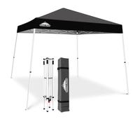 EAGLE PEAK Pop-up tonnelle de Jardin Pliable 3m x 3m, Tente Pliante Pieds inclinés réglables Gazebo auvent pour Camping Plage Festival (Noir)
