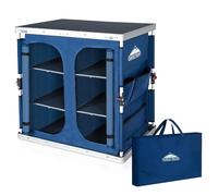 EAGLE PEAK Table de Camping Double Pliante avec Organisateur et Poches latérales, Table extérieure Portable pour Barbecue, Pique-Nique et Tailgating, Sac de Transport Inclus, Bleu