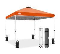 EAGLE PEAK Tente à auvent escables avec Sac à roulettes, 8 piquets, 4 Cordes, 4 Sacs de Poids, Tendre Facile à Monter, 3 x 3 m, 9 m² d’Ombre, Couleur Orange