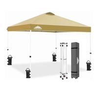 EAGLE PEAK Tente à auvent escables avec Sac à roulettes, 8 piquets, 4 Cordes, 4 Sacs de Poids, Tendre Facile à Monter, 3 x 3 m, 9 m² d’Ombre, Beige