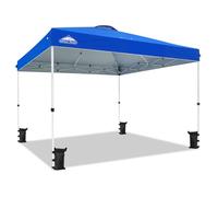 EAGLE PEAK Tente à auvent escables avec Sac à roulettes, 8 piquets, 4 Cordes, 4 Sacs de Poids, Tendre Facile à Monter, 3,6 x 3,6 m, 13 m² d’Ombre, Bleu