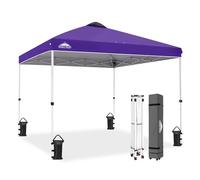 EAGLE PEAK Tente Tonnelle Pliante avec Sac à roulettes, 8 Piquets, 4 Cordes, 4 Sacs de Lestage, Tente Facile à Monter, 3x3 m, 9 m² d'Ombrage, Violet