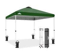 EAGLE PEAK Tente Tonnelle Pliante avec Sac à roulettes, 8 Piquets, 4 Cordes, 4 Sacs de Lestage, Tente Facile à Monter, 3x3 m, 9 m² d'Ombrage, Vert