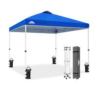 EAGLE PEAK Tente Tonnelle Pliante avec Sac à roulettes, 8 Piquets, 4 Cordes, 4 Sacs de Lestage, Tente Facile à Monter, 3x3 m, 9 m² d'Ombrage, Bleu