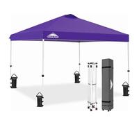 EAGLE PEAK Tonnelle de Jardin Pliable 3x3m Pop-up Gazebo Tente Pliante Pavillon，avec Sac de Transportable à Roulette pour Camping, Plage, Jardin, La Couleur Violette