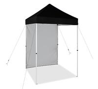 EAGLE PEAK Tonnelle Pliante 1,5x1,5 m Tente de Jardin Portable avec Une Paroi Pare Soleil Amovible Sac de Transport Inclus, Noir