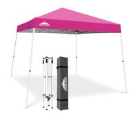 EAGLE PEAK Tonnelle Pop-up à Jambes inclinées 3x3 m, Montage Facile pour Une Personne, abri extérieur instantané pour Plage et Sport, Pliable et Portable, Base 3x3 m, Sommet 2,4x2,4 m (Rose)