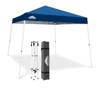 EAGLE PEAK Tonnelle Pop-up à Jambes inclinées 3x3 m, Montage Facile pour Une Personne, abri extérieur instantané pour Plage et Sport, Pliable et Portable, Base 3x3 m, Sommet 2,4x2,4 m (Bleu foncé)