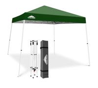 EAGLE PEAK Tonnelle Pop-up à Jambes inclinées 3x3 m, Montage Facile pour Une Personne, abri extérieur instantané pour Plage et Sport, Pliable et Portable, Base 3x3 m, Sommet 2,4x2,4 m (Vert)